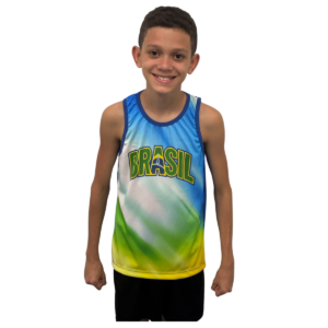 Regata Masculina Brasil DryFit  Abstrata  Infantil