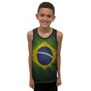 Regata Masculina Brasil DryFit  Bandeira Infantil